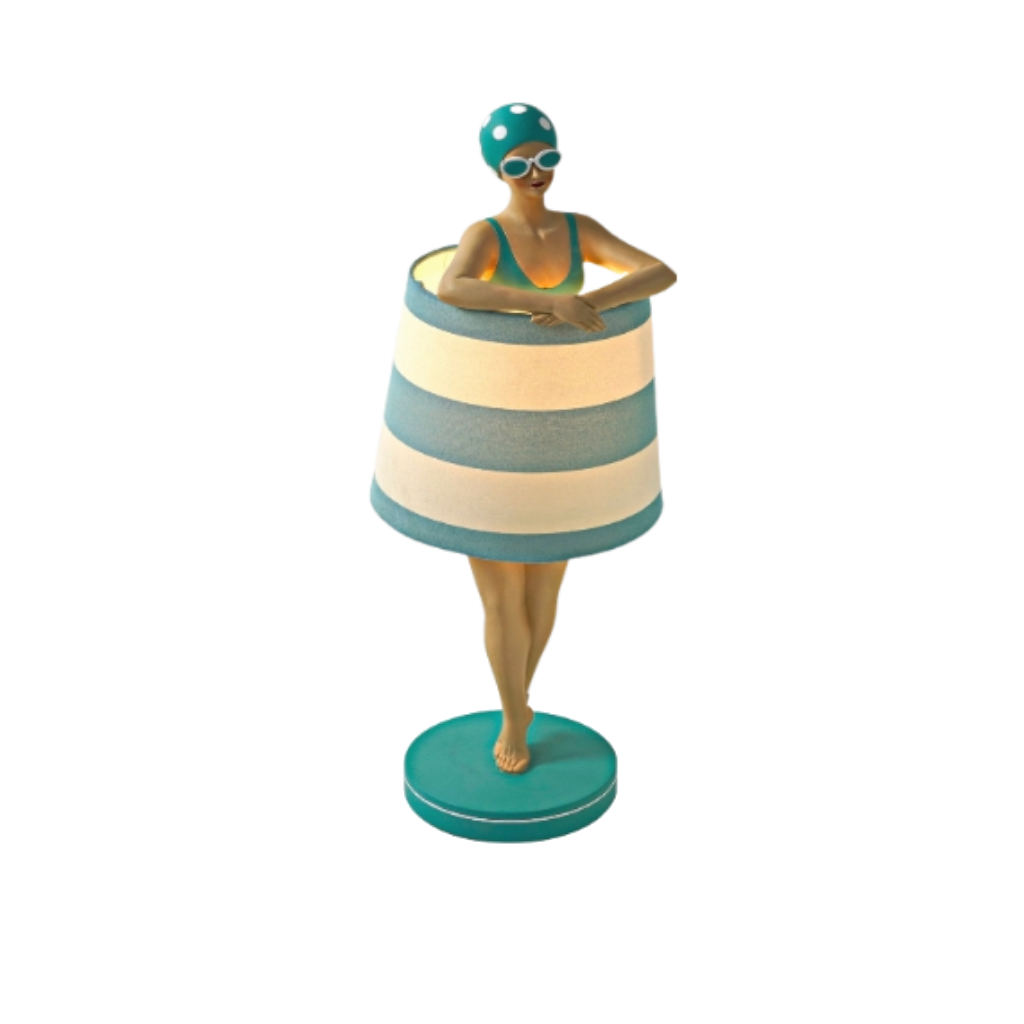 Tischleuchte Badelady, türkis, Höhe: 66cm